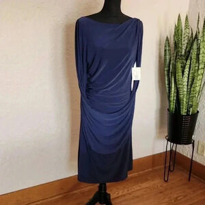 OLEG CASSINI Short jersey cape dress